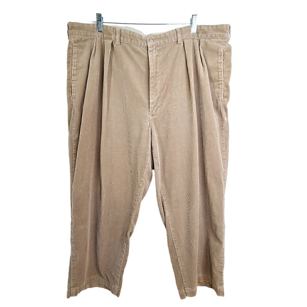 Vintage Polo Ralph Lauren Khaki Tan Pleated Front Corduroy Pants 42x26